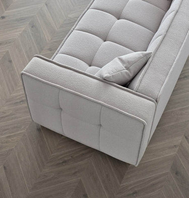 Murray 3-Seater Sofa In Luxurious Putty Boucle Fabric - Contemporary Chesterfield Design - UK Luxury Furniture
